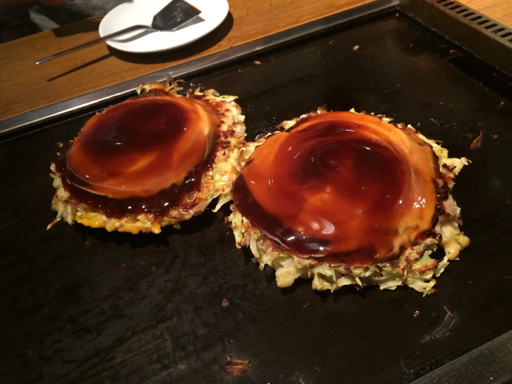 Okonomiyaki -- some of the most delicious food I've tasted anywhere. 